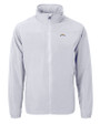 Los Angeles Chargers Cutter & Buck Charter Eco Knit Recycled Big & Tall Full-Zip Jacket Polished Medium Gray Mannequin
