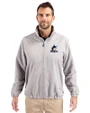 Miami Marlins Cutter & Buck Charter Eco Knit Recycled Big & Tall Full-Zip Jacket Polished Medium Gray Front