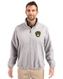 Milwaukee Brewers Cutter & Buck Charter Eco Knit Recycled Big & Tall Full-Zip Jacket Polished Medium Gray Front