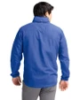 Chicago Cubs Cutter & Buck Charter Eco Knit Recycled Big & Tall Full-Zip Jacket Tour Blue Back