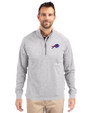 Buffalo Bills Cutter & Buck Adapt Eco Knit Heather Mens Big & Tall Quarter Zip Pullover Polished Heather Front