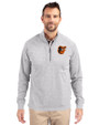 Baltimore Orioles Cutter & Buck Adapt Eco Knit Heather Mens Big & Tall Quarter Zip Pullover Polished Heather Front