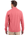 Chicago Cubs Cutter & Buck Adapt Eco Knit Heather Mens Big & Tall Quarter Zip Pullover Cardinal Red Heather Back