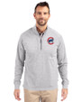 Chicago Cubs Cutter & Buck Adapt Eco Knit Heather Mens Big & Tall Quarter Zip Pullover Polished Heather Front