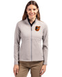 Baltimore Orioles Cutter & Buck Adapt Eco Knit Heather Recycled Womens Full Zip Polished Heather Front