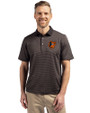 Baltimore Orioles Cutter & Buck Virtue Eco Pique Micro Stripe Recycled Mens Polo Black/Elemental Grey Front