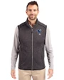 Indianapolis Colts Historic Cutter & Buck Mainsail Sweater-Knit Mens Big and Tall Full Zip Vest Charcoal Heather Front