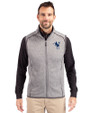 Indianapolis Colts Historic Cutter & Buck Mainsail Sweater-Knit Mens Big and Tall Full Zip Vest Polished Heather Front