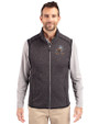 Cleveland Browns Historic Cutter & Buck Mainsail Sweater-Knit Mens Big and Tall Full Zip Vest Charcoal Heather Front