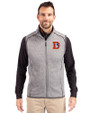 Denver Broncos Historic Cutter & Buck Mainsail Sweater-Knit Mens Big and Tall Full Zip Vest Polished Heather Front