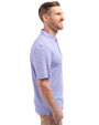 Indianapolis Colts Historic Cutter & Buck Virtue Eco Pique Botanical Print Recycled Mens Polo Chelan Blue Side