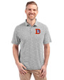 Denver Broncos Historic Cutter & Buck Virtue Eco Pique Botanical Print Recycled Mens Polo Black Front