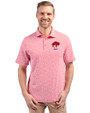 Buffalo Bills Historic Cutter & Buck Virtue Eco Pique Botanical Print Recycled Mens Polo Red Front