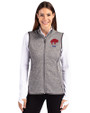 Buffalo Bills Historic Cutter & Buck Mainsail Sweater Knit Womens Full Zip Vest Polished Heather Front