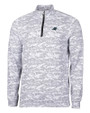 Carolina Panthers Cutter & Buck Traverse Stretch Eco Camo Print Quarter Zip Mens Big and Tall Pullover Charcoal Mannequin