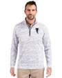 Atlanta Falcons Historic Cutter & Buck Traverse Stretch Eco Camo Print Quarter Zip Mens Big and Tall Pullover Charcoal Front