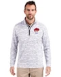 Buffalo Bills Historic Cutter & Buck Traverse Stretch Eco Camo Print Quarter Zip Mens Big and Tall Pullover Charcoal Front