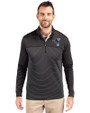 Indianapolis Colts Historic Cutter & Buck Traverse Stretch Eco Stripe Quarter Zip Mens Pullover Black Front