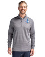 Detroit Lions Historic Cutter & Buck Traverse Stretch Eco Stripe Quarter Zip Mens Pullover Elemental Grey Front