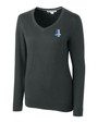 Detroit Lions Historic Cutter & Buck Lakemont Tri-Blend Womens V-Neck Pullover Sweater CCH_MANN_HG 1