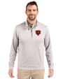 Chicago Bears Historic Cutter & Buck Stealth Heathered Mens Big and Tall  Quarter Zip Pullover Polished Medium Gray Front