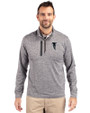 Atlanta Falcons Historic Cutter & Buck Stealth Heathered Mens Big and Tall  Quarter Zip Pullover Elemental Grey Front