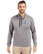 Detroit Lions Historic Cutter & Buck Stealth Heathered Mens Big and Tall  Quarter Zip Pullover Elemental Grey Front