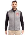 Denver Broncos Historic Cutter & Buck Mainsail Sweater-Knit Mens Full Zip Vest Polished Heather Front