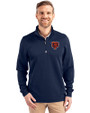 Chicago Bears Historic Cutter & Buck Traverse Stretch Eco Quarter Zip Mens Big and Tall Pullover Liberty Navy Front