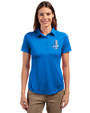 Detroit Lions Historic Cutter & Buck Prospect Eco Textured Stretch Recycled Womens Short Sleeve Polo Digital Front