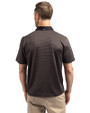 Minnesota Vikings Cutter & Buck Virtue Eco Pique Micro Stripe Recycled Mens Big & Tall Polo Black/Elemental Grey Back