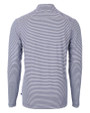 Los Angeles Chargers Cutter & Buck Virtue Eco Pique Micro Stripe Recycled Mens Big & Tall Quarter Zip Navy Blue/White Mannequin Back