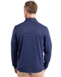 New York Giants Cutter & Buck Virtue Eco Pique Micro Stripe Recycled Mens Big & Tall Quarter Zip Tour Blue/Black Back