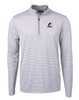 Miami Marlins Cutter & Buck Virtue Eco Pique Micro Stripe Recycled Mens Big & Tall Quarter Zip POLWH_MANN_HG 1