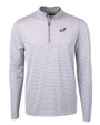 Philadelphia Eagles Cutter & Buck Virtue Eco Pique Micro Stripe Recycled Mens Big & Tall Quarter Zip POLWH_MANN_HG 1