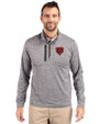 Chicago Bears Historic Cutter & Buck Stealth Heathered Quarter Zip Mens Pullover Elemental Grey Front
