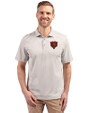 Chicago Bears Historic Cutter & Buck Virtue Eco Pique Stripe Recycled Mens Polo Polished Medium Gray Front