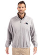 New England Patriots Cutter & Buck Charter Eco Recycled Mens Full-Zip Jacket Polished Medium Gray Front
