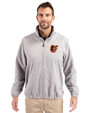 Baltimore Orioles Cutter & Buck Charter Eco Recycled Mens Full-Zip Jacket Polished Medium Gray Front