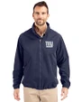 New York Giants Cutter & Buck Charter Eco Recycled Mens Full-Zip Jacket Navy Blue Front