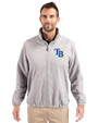 Tampa Bay Rays Cutter & Buck Charter Eco Recycled Mens Full-Zip Jacket Polished Medium Gray Front