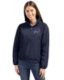 Buffalo Bills Cutter & Buck Charter Eco Recycled Womens Full-Zip Jacket Navy Blue Front