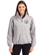 Pittsburgh Steelers Cutter & Buck Charter Eco Recycled Womens Full-Zip Jacket Polished Medium Gray Front