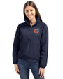 Chicago Bears Cutter & Buck Charter Eco Recycled Womens Full-Zip Jacket Navy Blue Front