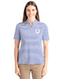 Indianapolis Colts Cutter & Buck Virtue Recycled Stripe Featherlight Pique Womens Half Zip Tour Blue Front