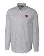Chicago Bears Historic Cutter & Buck Stretch Oxford Stripe Mens Long Sleeve Dress Shirt Charcoal Mannequin