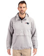 New England Patriots Cutter & Buck Charter Eco Recycled Mens Anorak Jacket Polished Medium Gray Front
