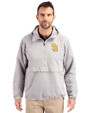 San Diego Padres Cutter & Buck Charter Eco Recycled Mens Anorak Jacket Polished Medium Gray Front