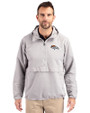 Denver Broncos Cutter & Buck Charter Eco Recycled Mens Anorak Jacket Polished Medium Gray Front