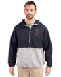 Los Angeles Angels Cutter & Buck Charter Eco Recycled Mens Anorak Jacket Navy Blue/Polished Front